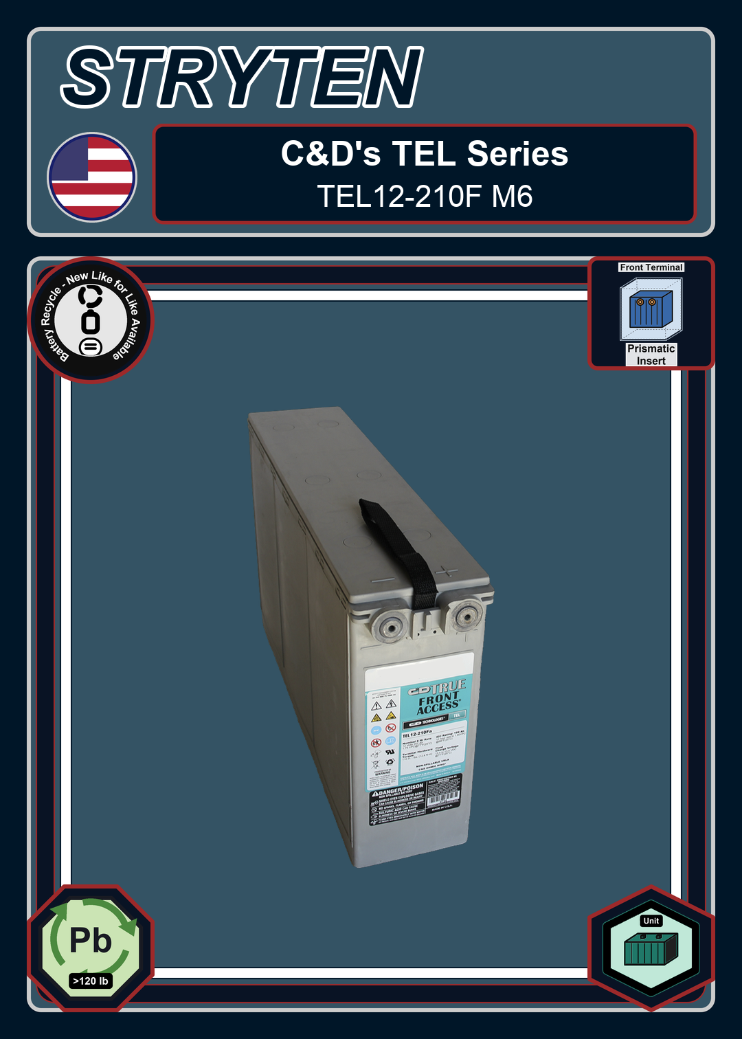 Battery Recycle CDTechno TEL Series TEL12 210F M6