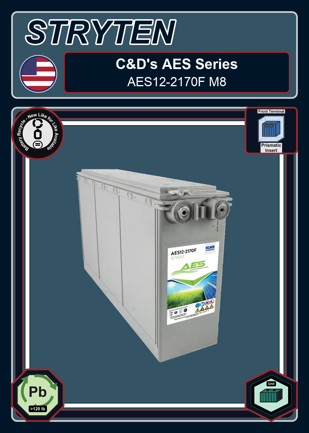 Battery Recycle CdTechno AES Series AES12 2170F M8