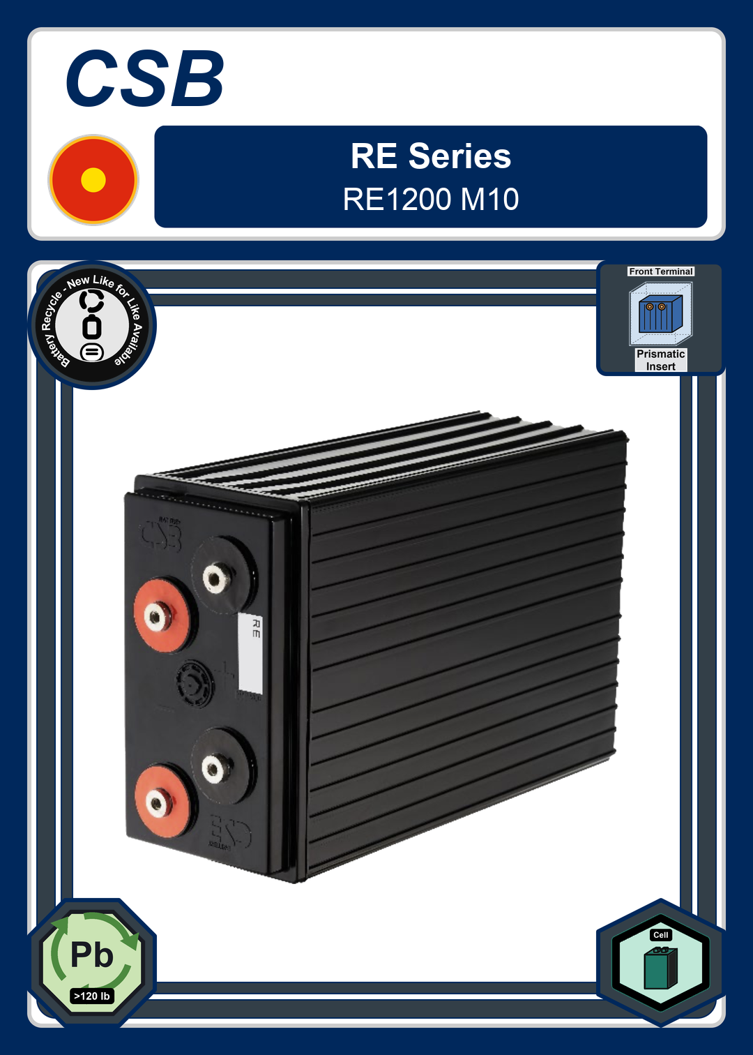 Battery Recycle CSB RE Series RE1200 M10