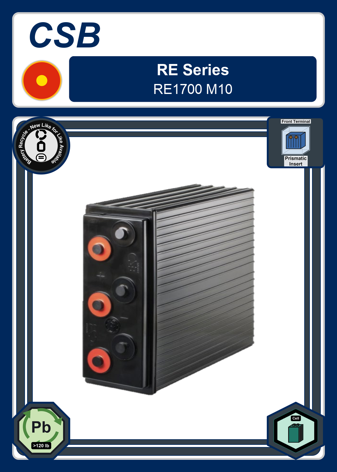 Battery Recycle CSB RE Series RE1700 M10