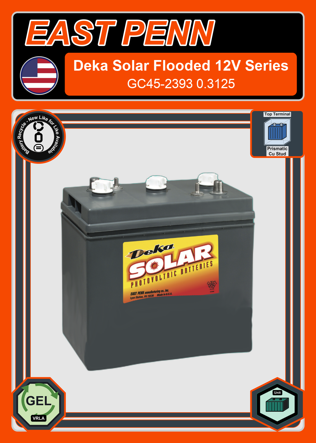 Battery Recycle East Penn Deka Solar GC45 2393 0 3125