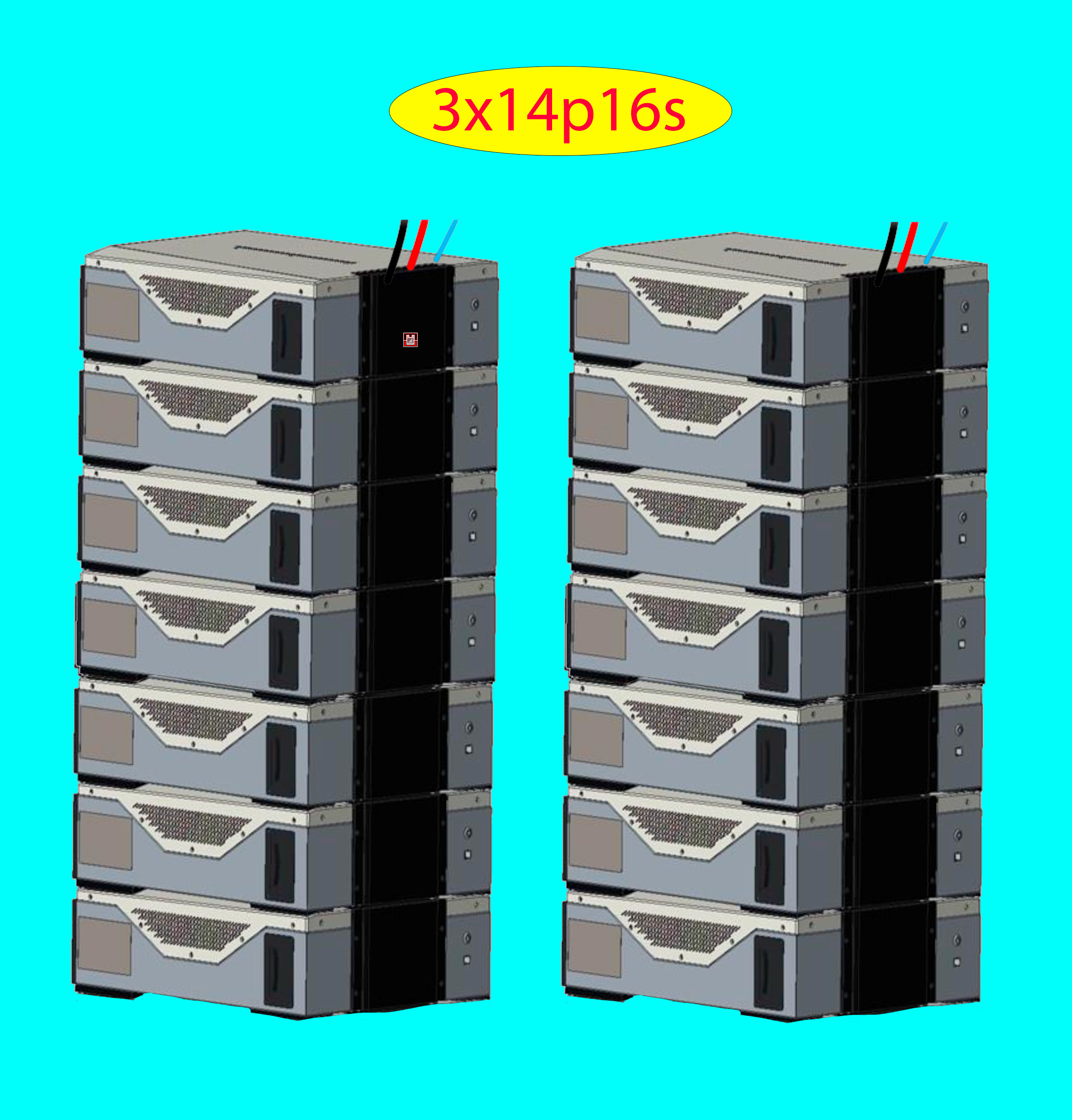 Product image for Battery Recycle East Penn Battery Deka Duration 3x14p16s LV DD5300 w 3CLUSTERS 6STACKS 0.25