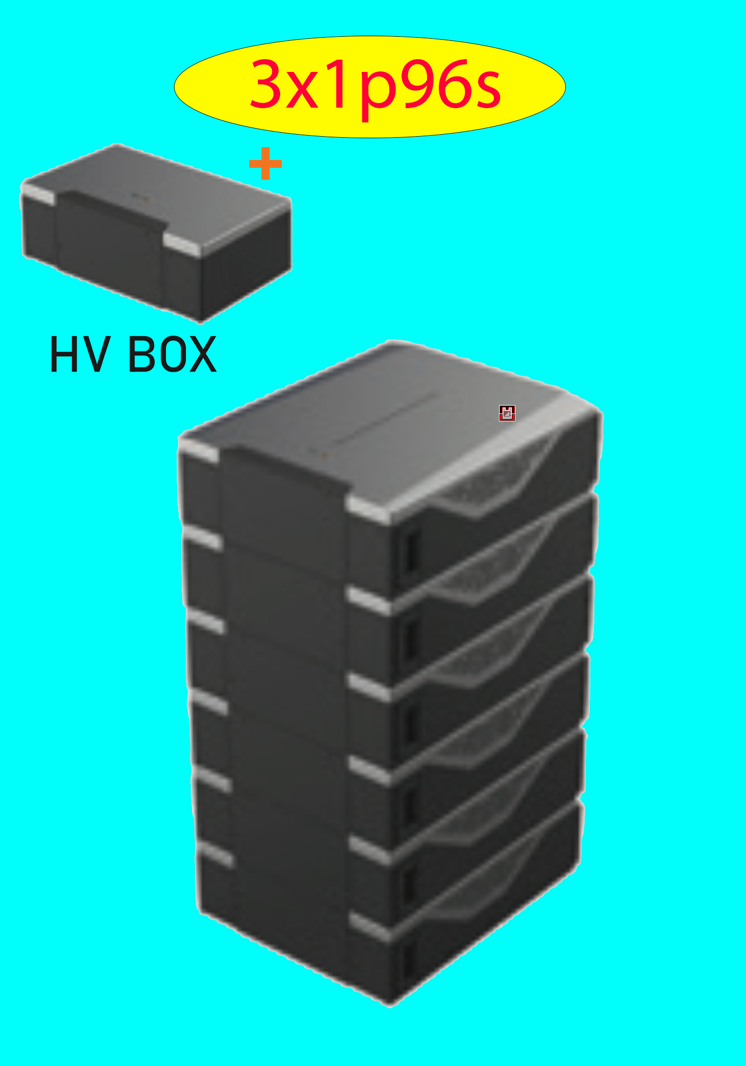 Product image for Battery Recycle East Penn Battery Deka Duration 3x1p6x16s HV DD5300 3CLUSTERS 3STACKS HVCable
