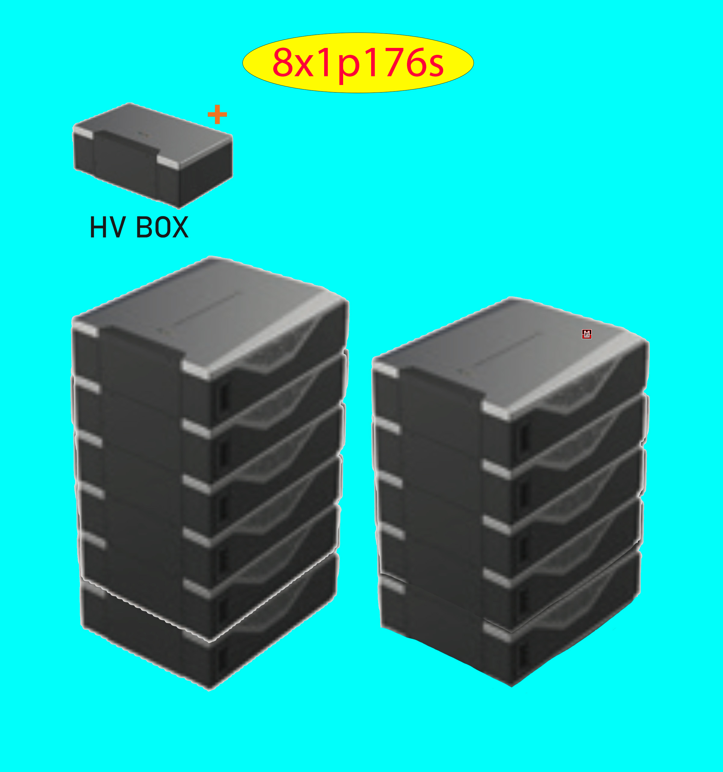 Product image for Battery Recycle East Penn Battery Deka Duration 8x1p11x16s HV DD5300 8CLUSTERS 16STACKS HVCable