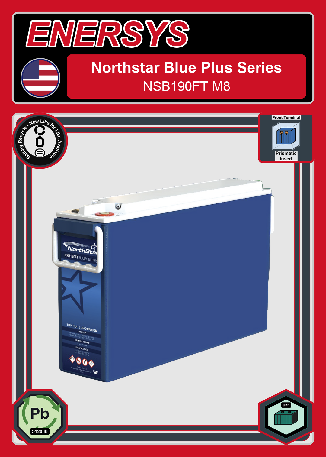 Battery Recycle Northstar Blue Plus Series NSB190FT M8