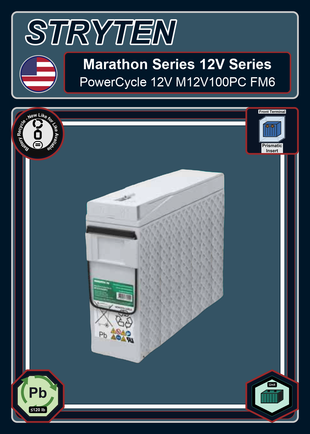 Battery Recycle Exide Battery Marathon PowerCycle 12V M12V100PC FM6