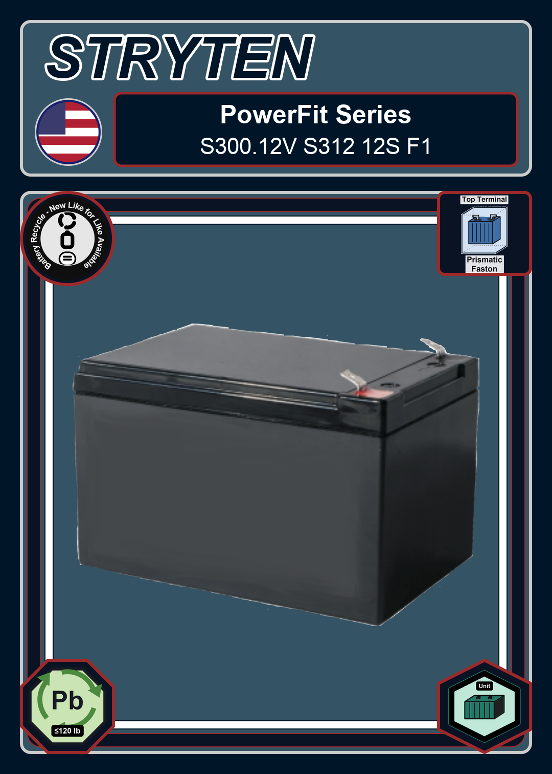 Battery Recycle Exide Battery PowerFit S300 12V S312 12S F1