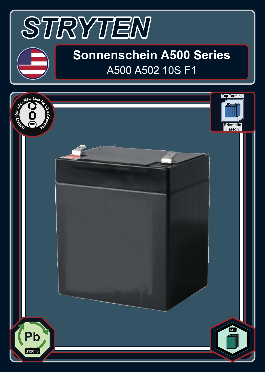 Battery Recycle Exide Battery Sonnenschein A500 A502 10S F1