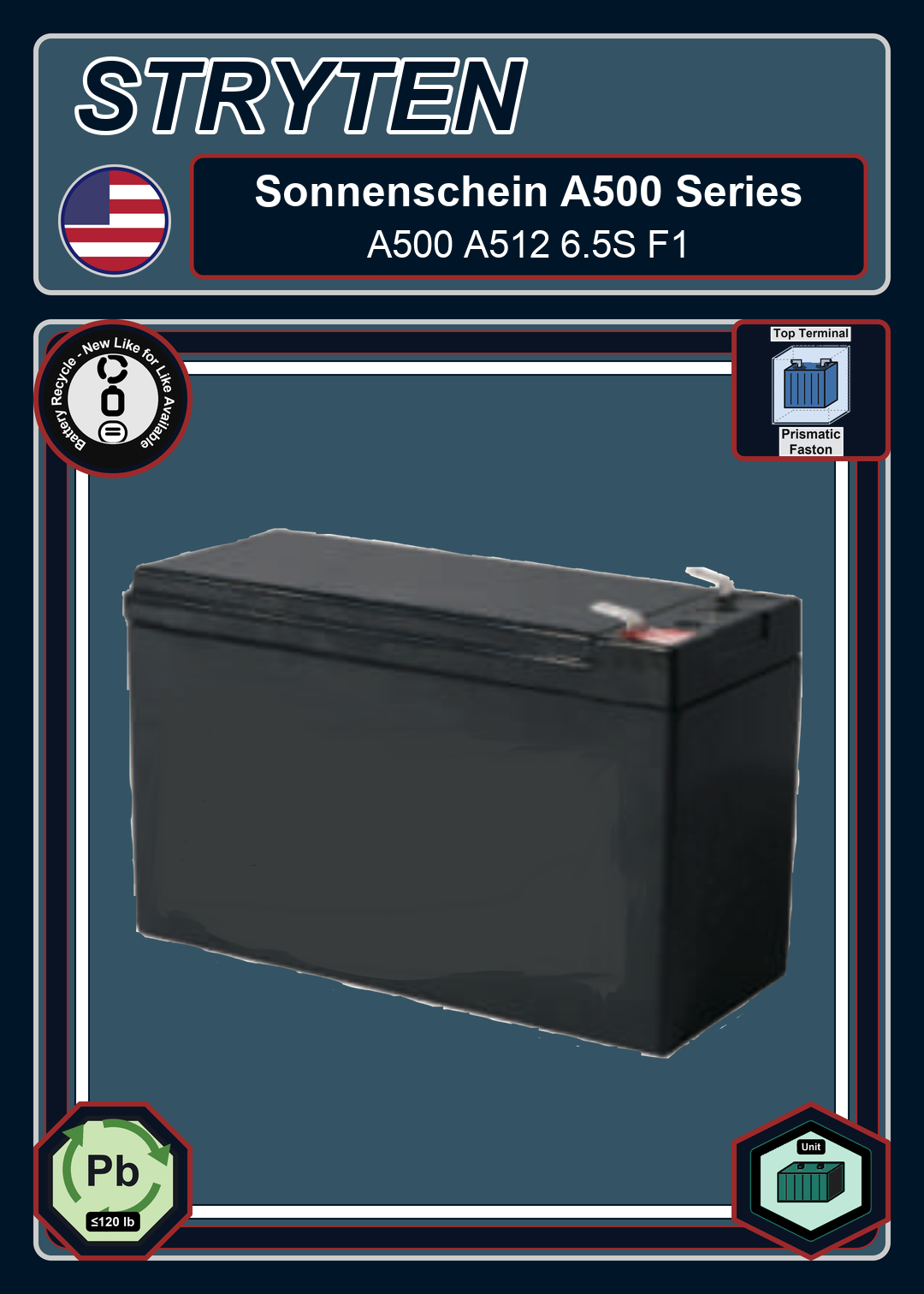 Battery Recycle Exide Battery Sonnenschein A500 A512 6 5S F1