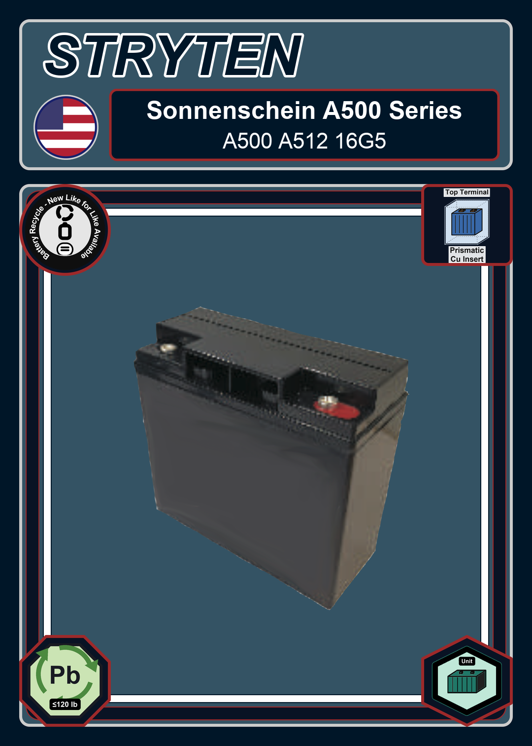 Battery Recycle Exide Battery Sonnenschein A500 A512 16G5