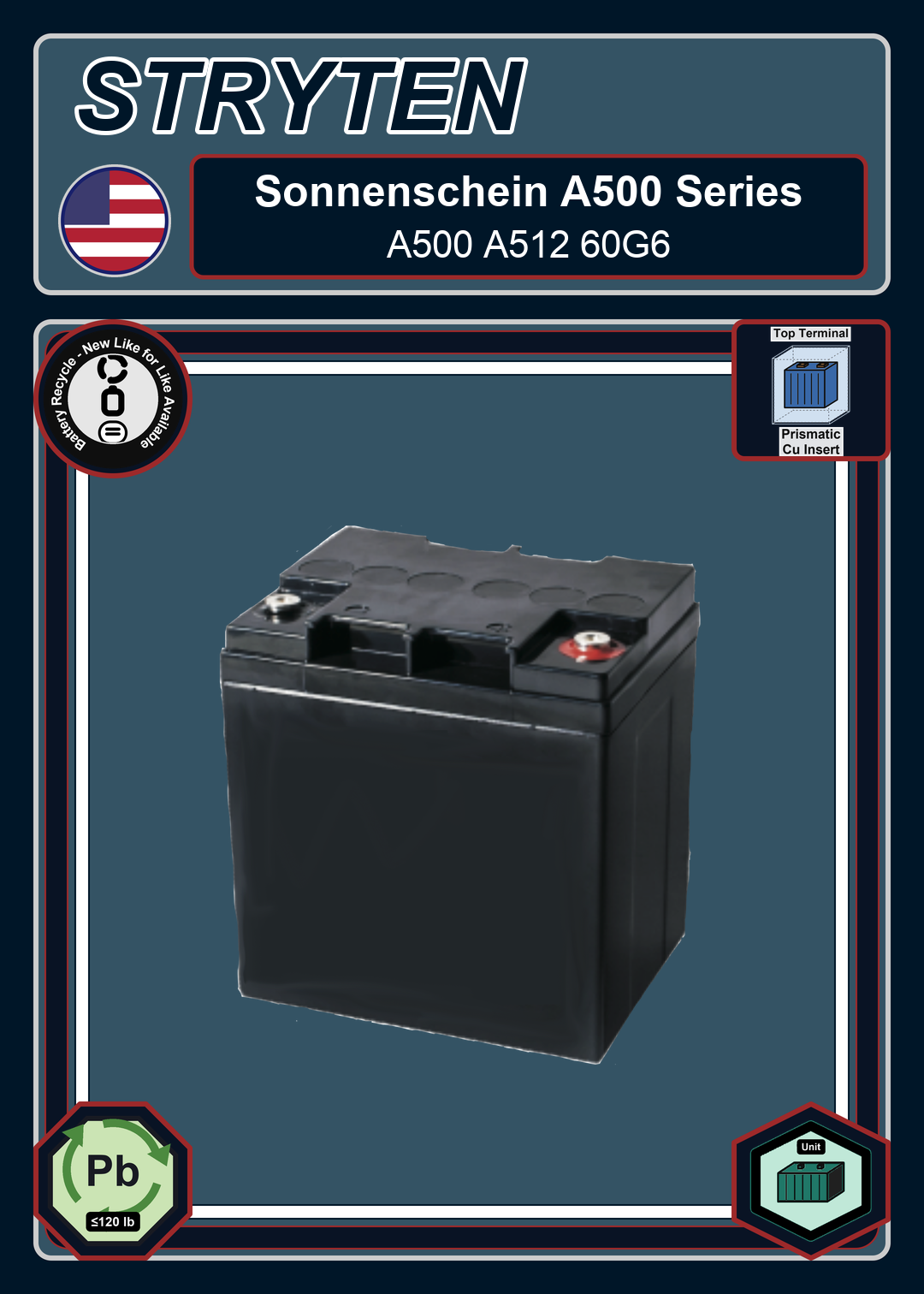 Battery Recycle Exide Battery Sonnenschein A500 A512 60G6