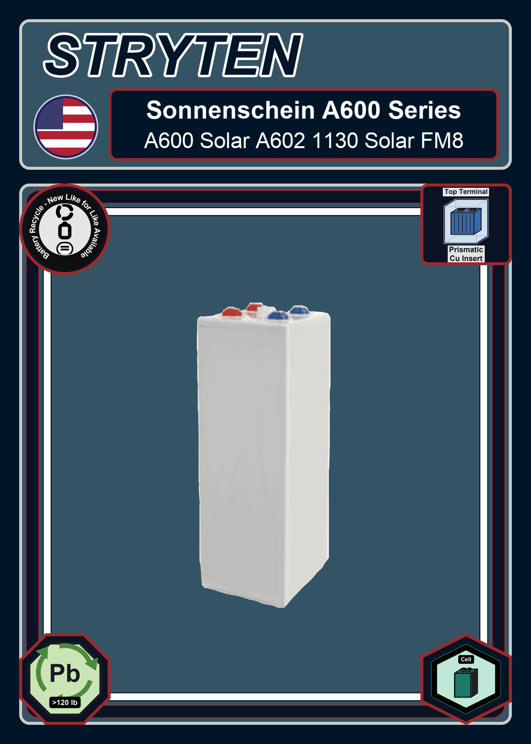 Battery Recycle Exide Battery Sonnenschein A600 Solar A602 1130 Solar FM8