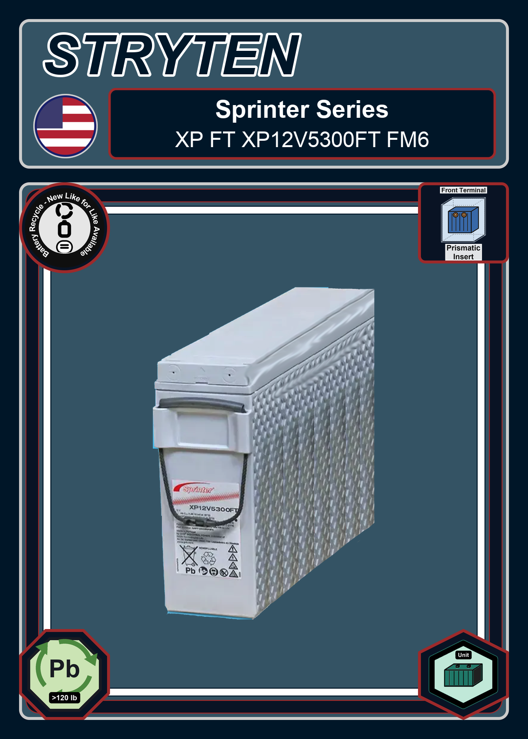 Battery Recycle Exide Battery Sprinter XP FT XP12V5300FT FM6