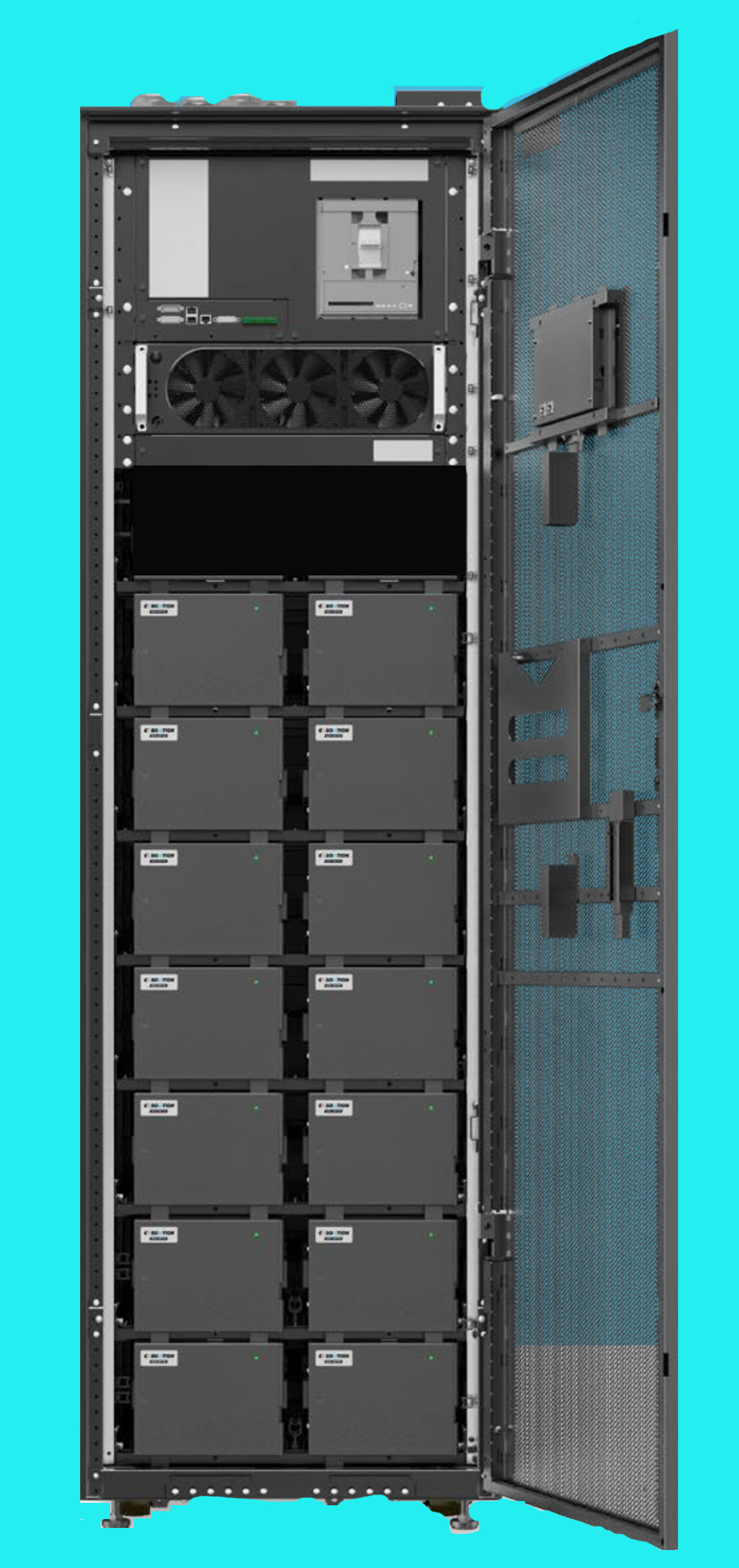 Product image for Battery Recycle Exide Battery LFP UPS Data Center 2p7x20s 76 5AH 7+7Mods Rack M8