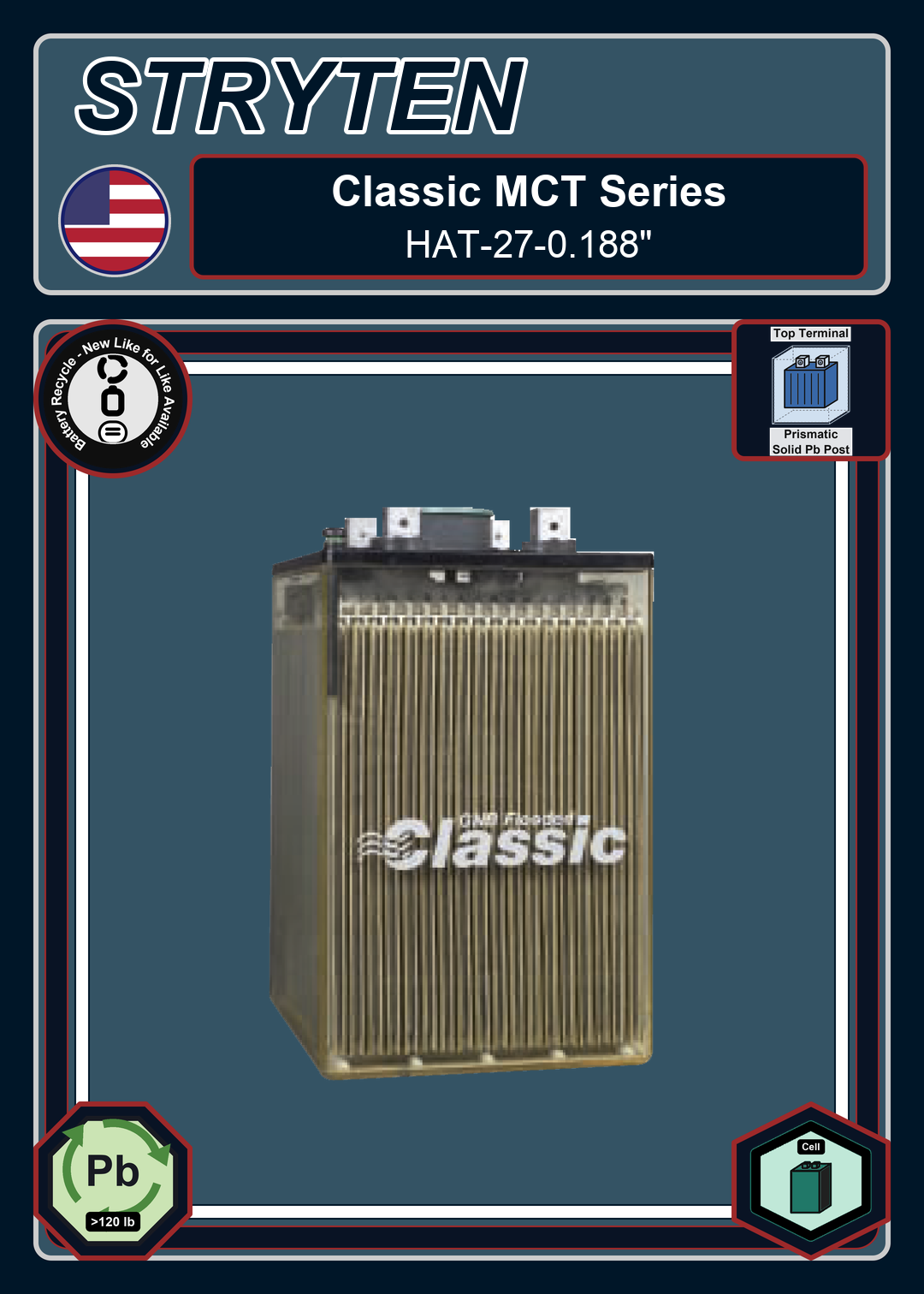 Battery Recycle Exide GNB Classic Series HAT 27 0 188