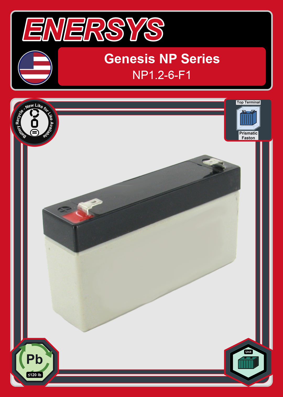 Battery Recycle Enersys Genesis NP Series NP1 2 6 F1