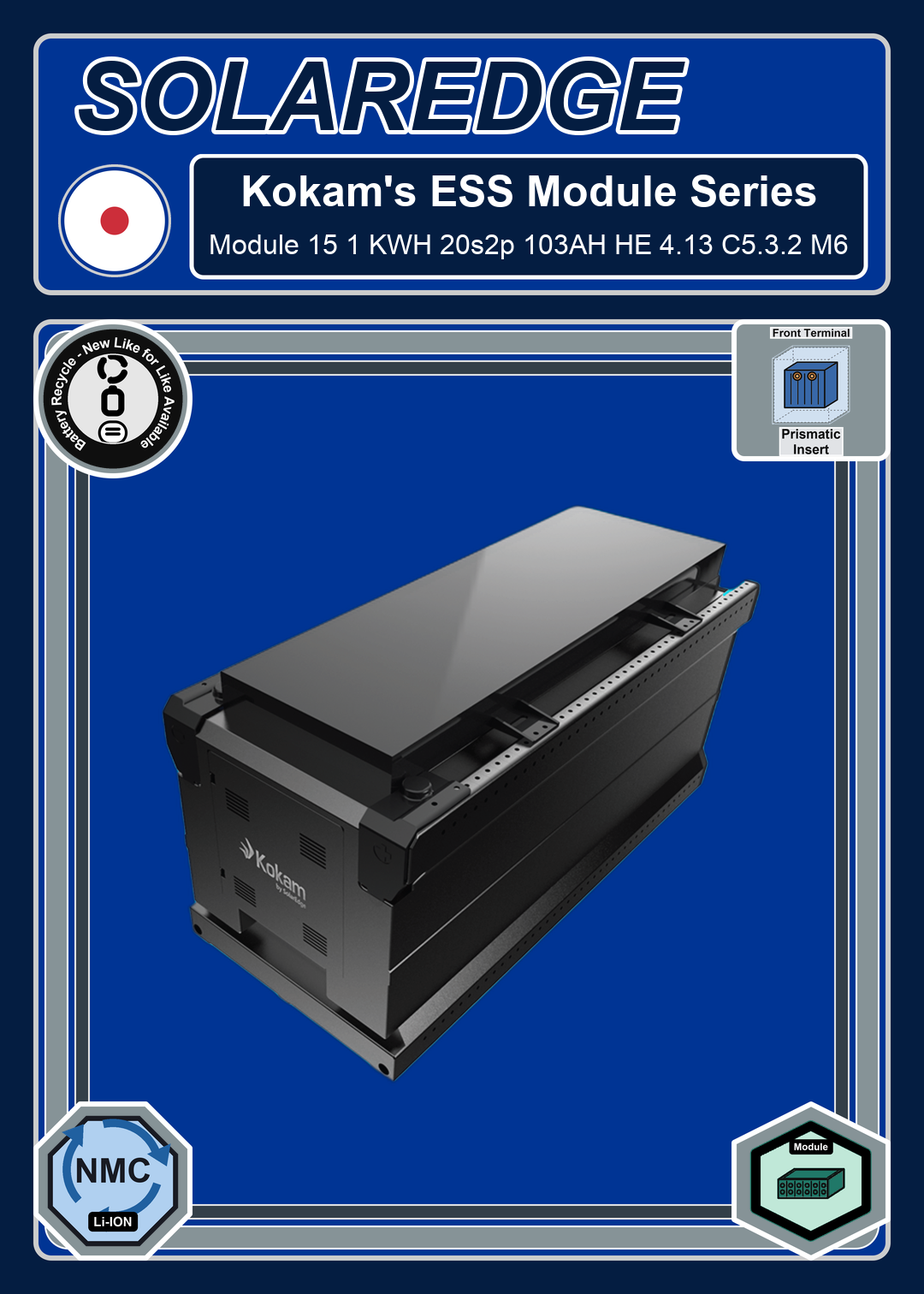 Battery Recycle Kokam Module 15 1 KWH 20s2p 103AH HE 4 13 C5 3 2 M6