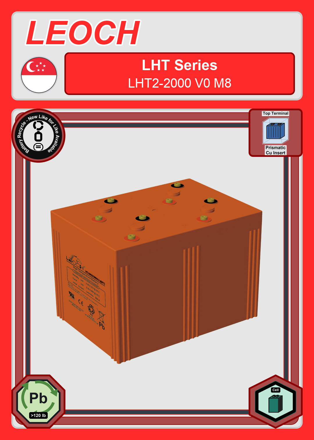 Battery Recycle Leoch Battery LHT Series LHT2 2000 V0 M8