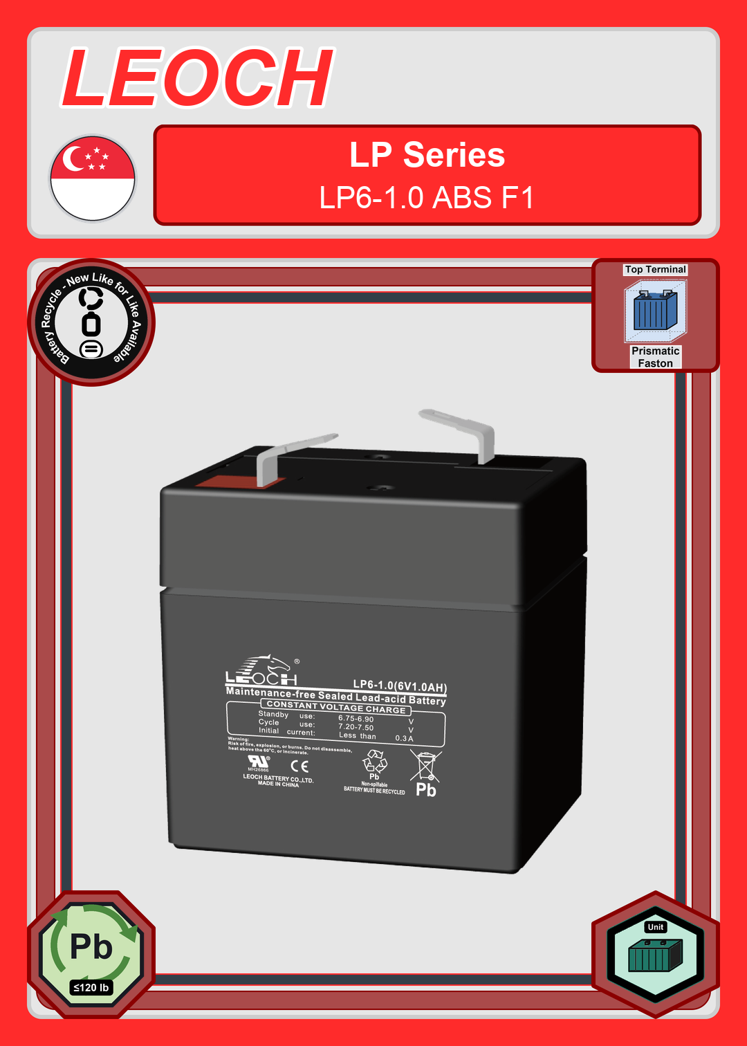 Battery Recycle Leoch Battery LP Series LP6 1 0 ABS F1