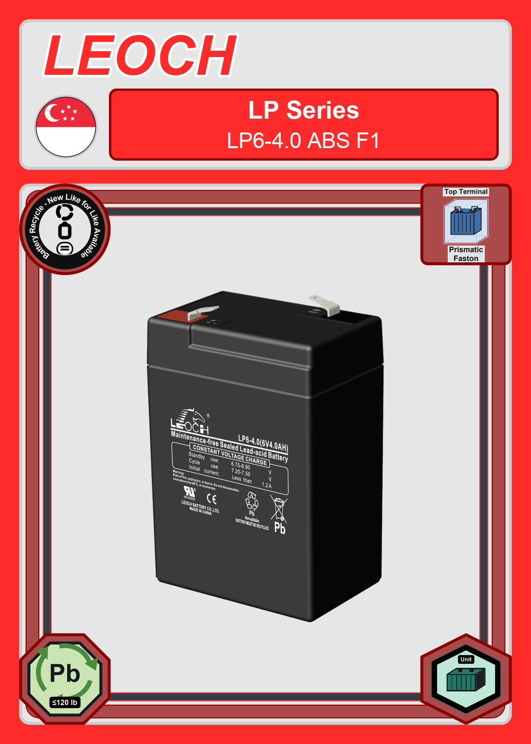 Battery Recycle Leoch Battery LP Series LP6 4 0 ABS F1