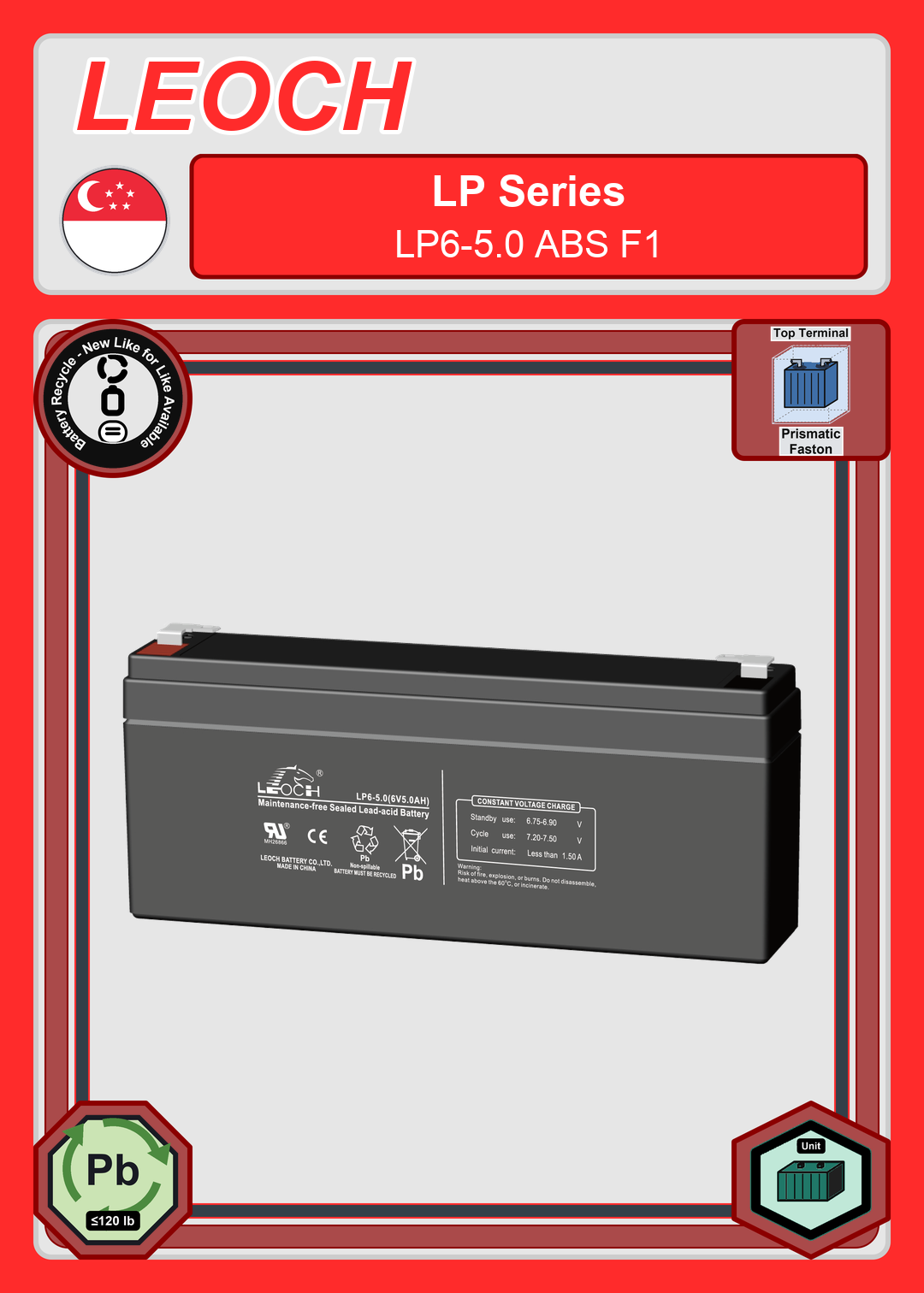 Battery Recycle Leoch Battery LP Series LP6 5 0 ABS F1