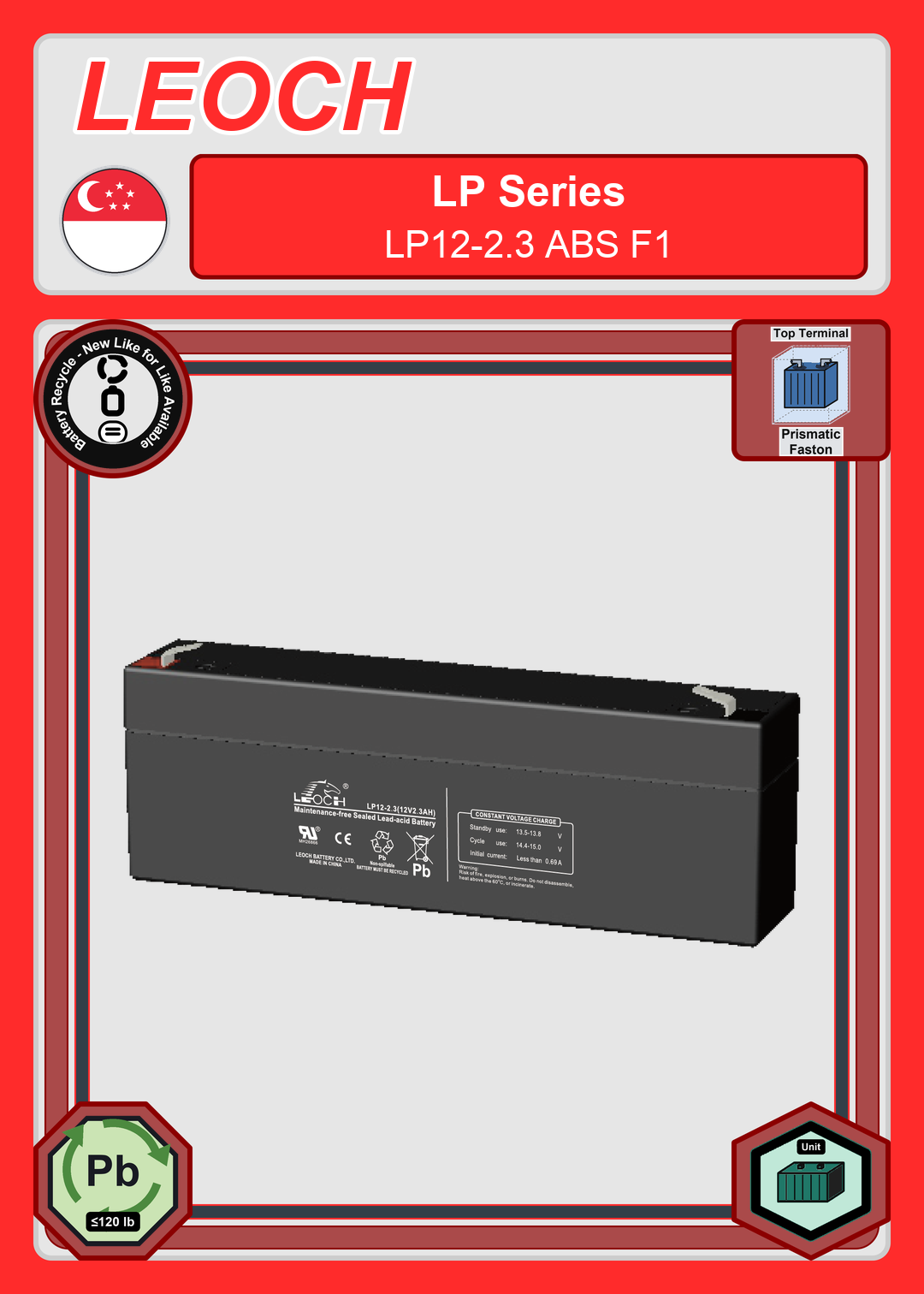 Battery Recycle Leoch Battery LP Series LP12 2 3 ABS F1