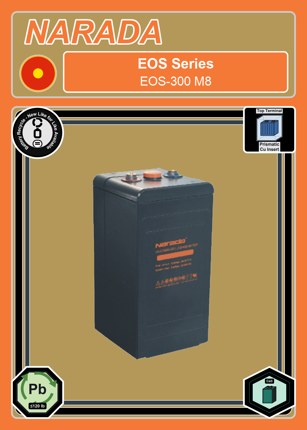 Battery Recycle Narada EOS Series EOS 300 M8