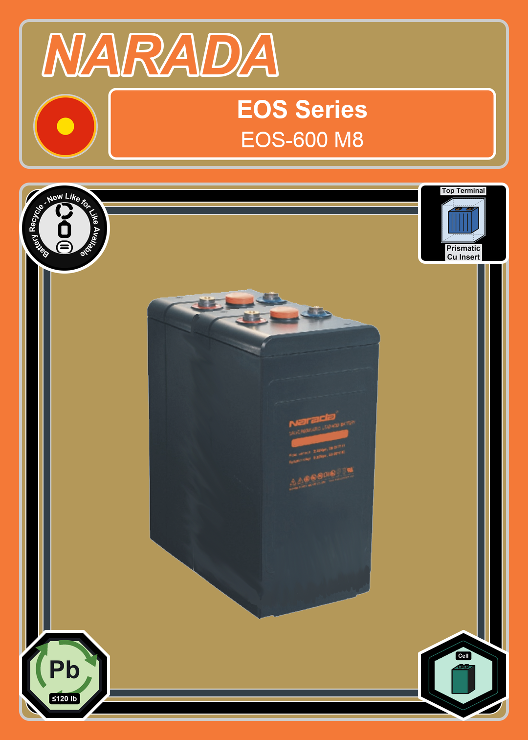 Battery Recycle Narada EOS Series EOS 600 M8