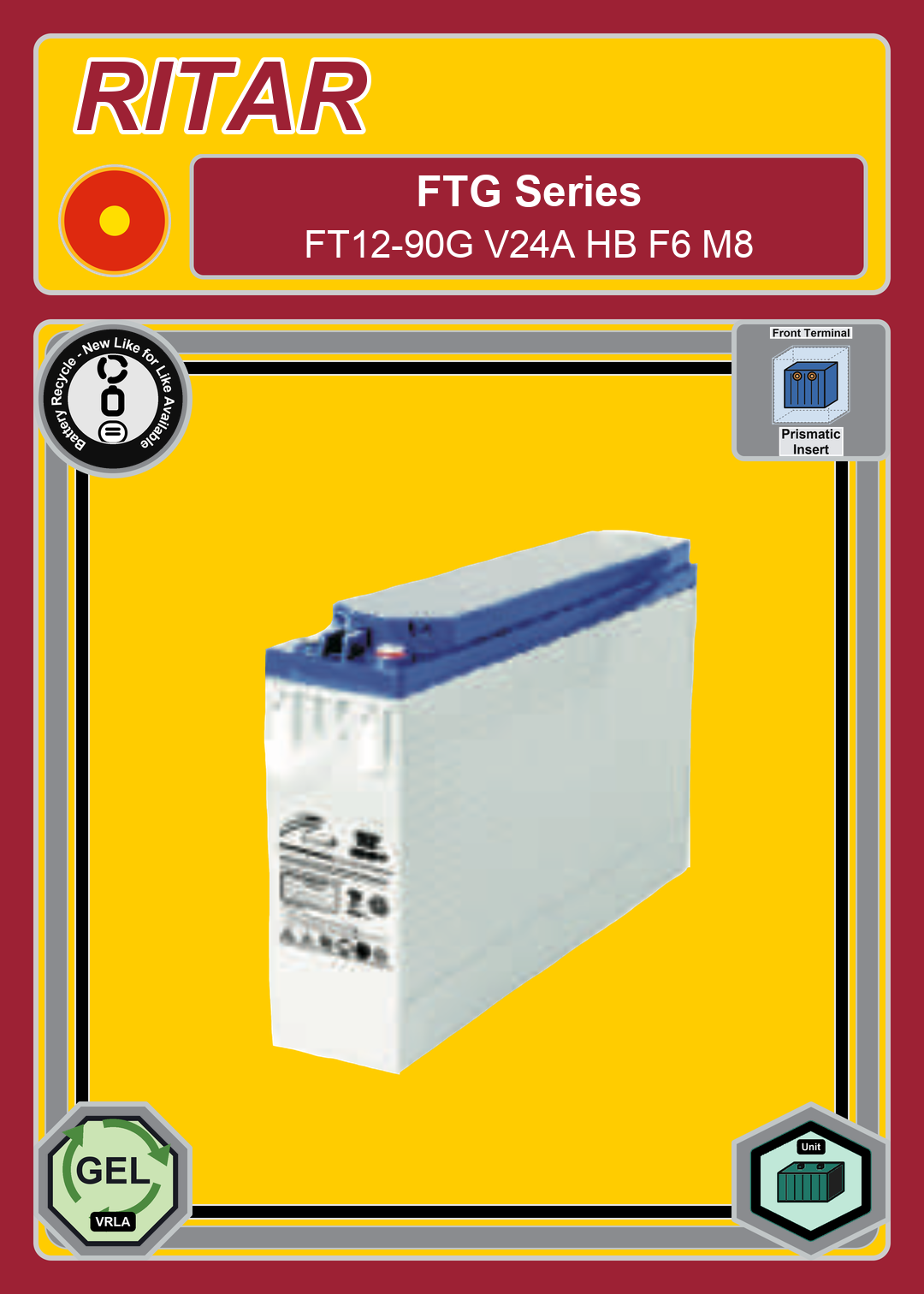 Battery Recycle Ritar FT G Series FT12 90G V24A HB F6 M8
