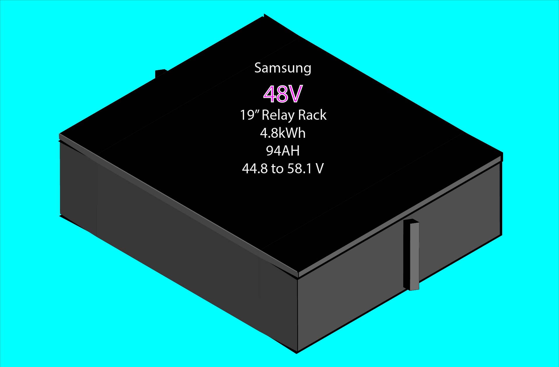 Product image for Battery Recycle Samsung NMC Prismatic 48V Energy 94AH Series Module 4 8 kWh 44 8 to 58 1V 14S1P 4 2
