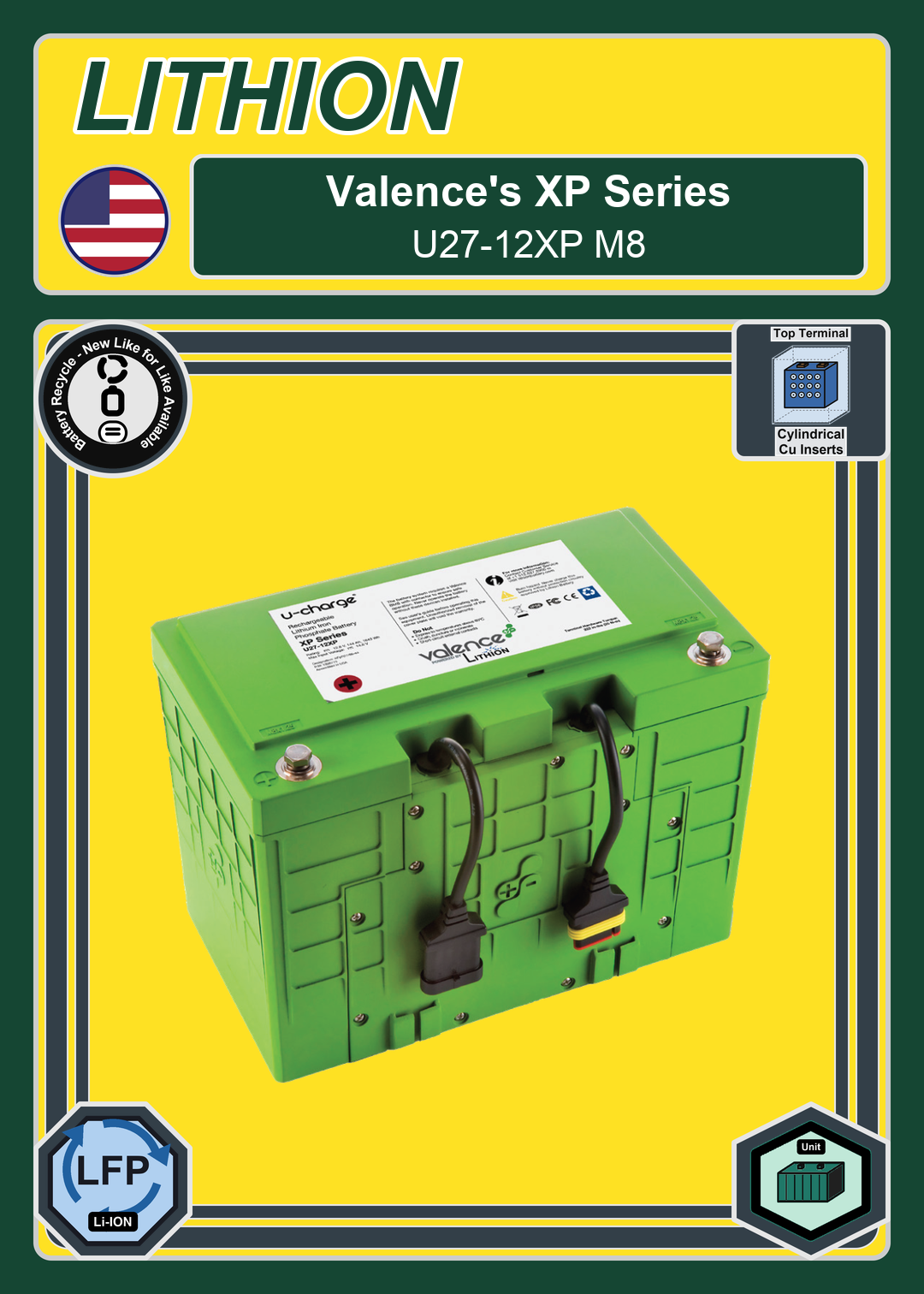 Battery Recycle Valence XP Series U27 12XP M8