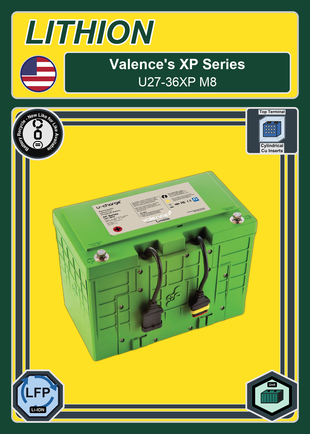 Battery Recycle Valence XP Series U27 36XP M8