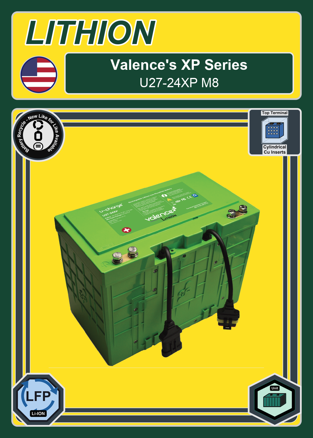 Battery Recycle Valence XP Series U27 24XP M8