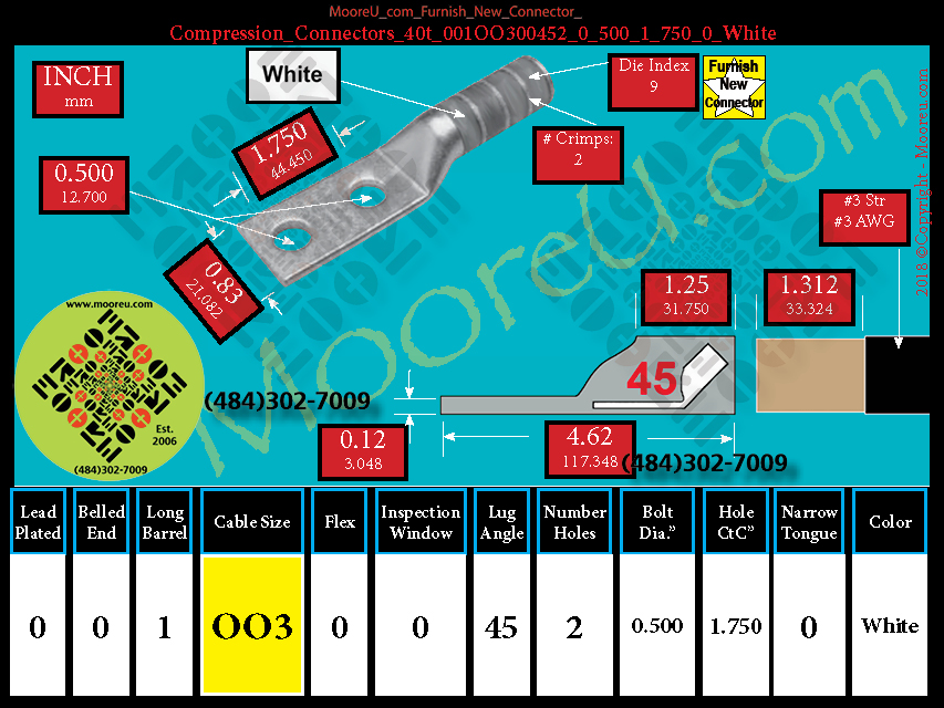 Product image for Furnish New Compression Lug 40t 001OO300002 0 500 1 750 0 White