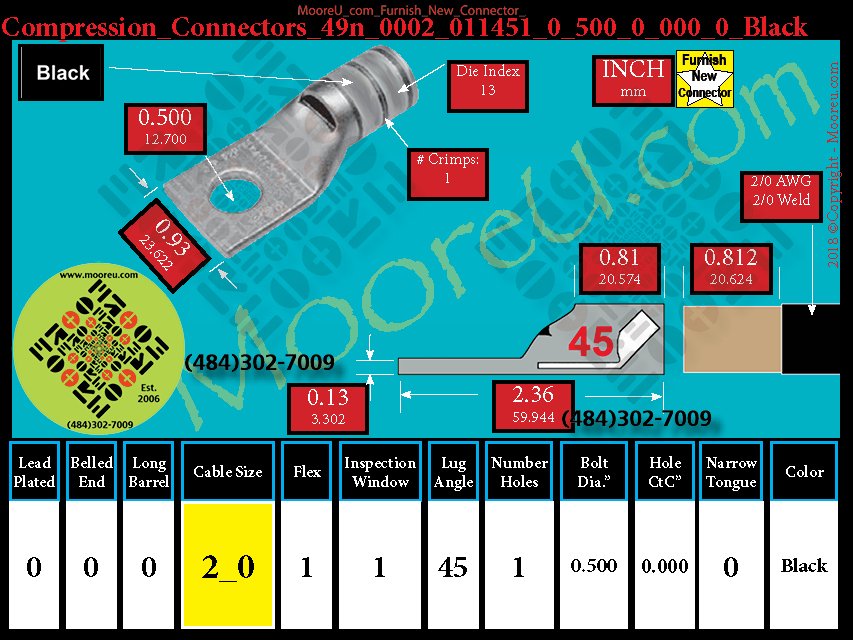 Product image for Furnish New Compression Lug 49n 0002 011001 0 500 0 000 0 Black