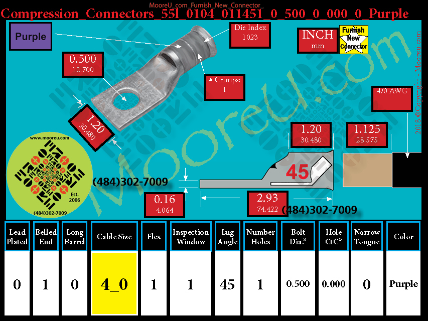 Product image for Furnish New Compression Lug 55l 0104 011001 0 500 0 000 0 Purple