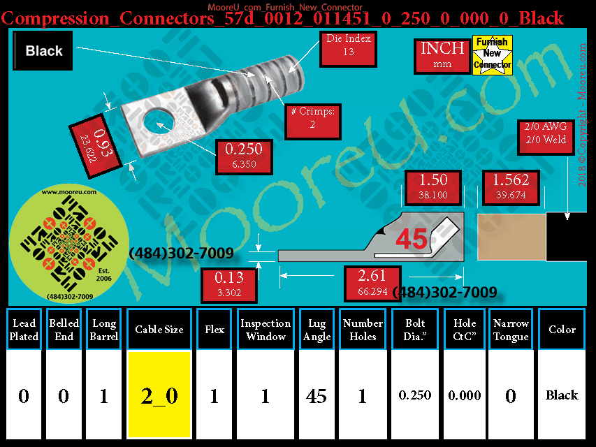 Product image for Furnish New Compression Lug 57d 0012 011001 0 250 0 000 0 Black