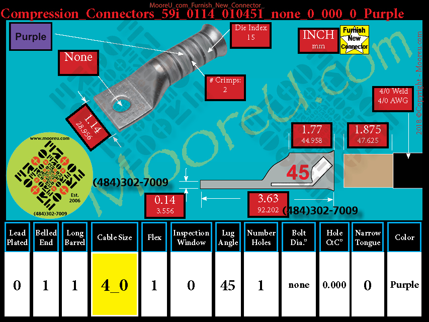 Product image for Furnish New Compression Lug 59i 0114 010001 none 0 000 0 Purple