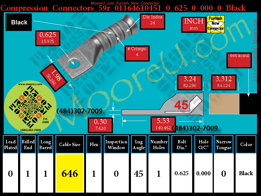 Product image for Furnish New Compression Lug 59r 01164610001 0 625 0 000 0 Black