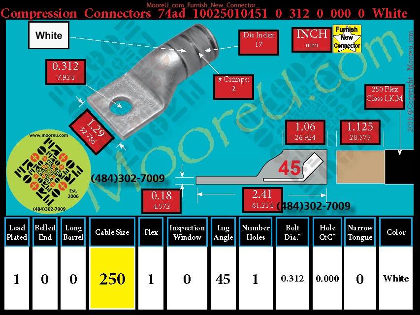 Product image for Furnish New Compression Lug 74ad 10025010001 0 312 0 000 0 White