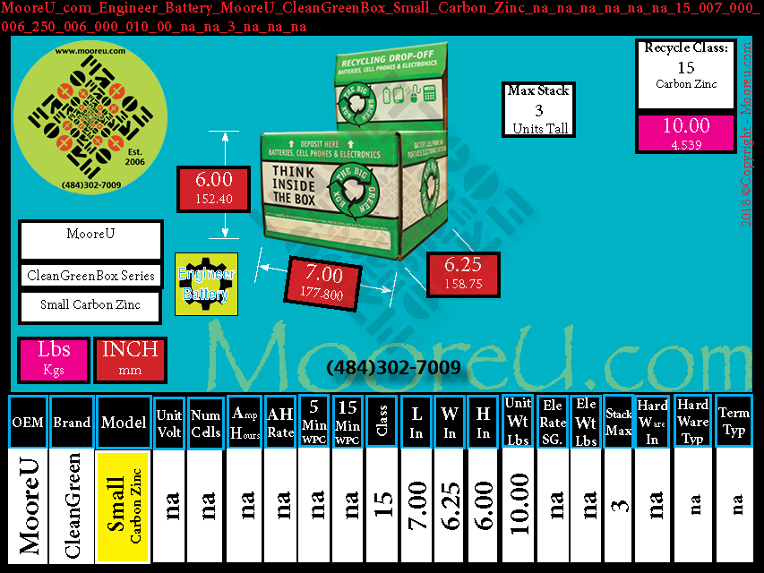 Product image for Engineer Battery MooreU CleanGreenBox Small Carbon Zinc