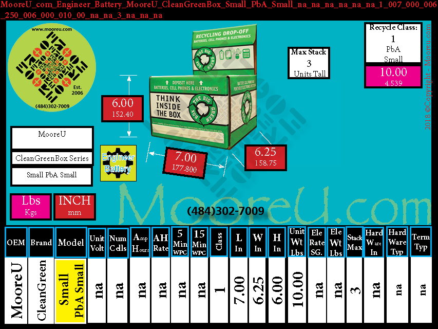 Product image for Engineer Battery MooreU CleanGreenBox Small PbA Small