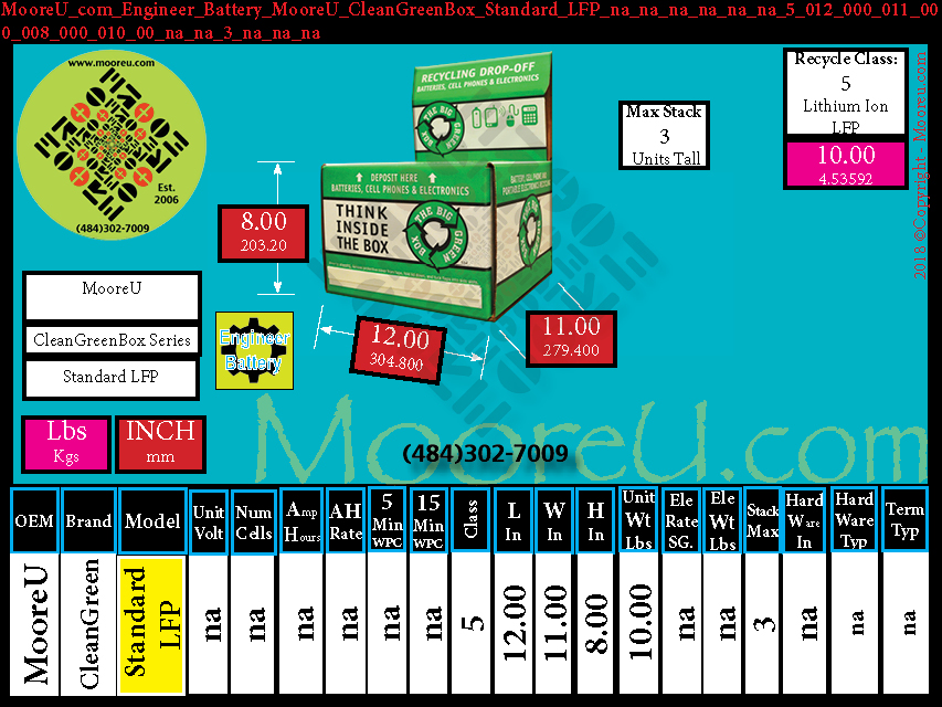 Product image for Engineer Battery MooreU CleanGreenBox Standard LFP