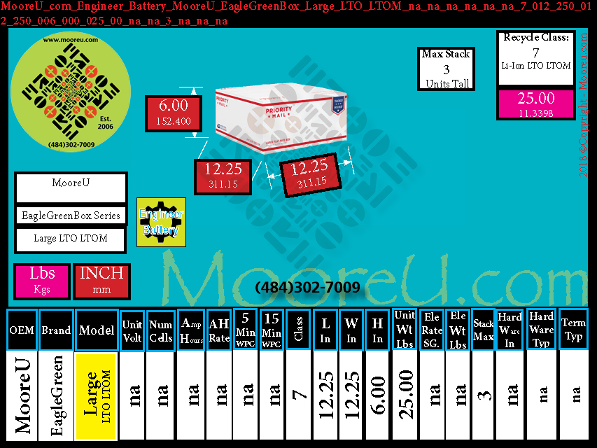 Product image for Engineer Battery MooreU EagleGreenBox Large LTO LTOM