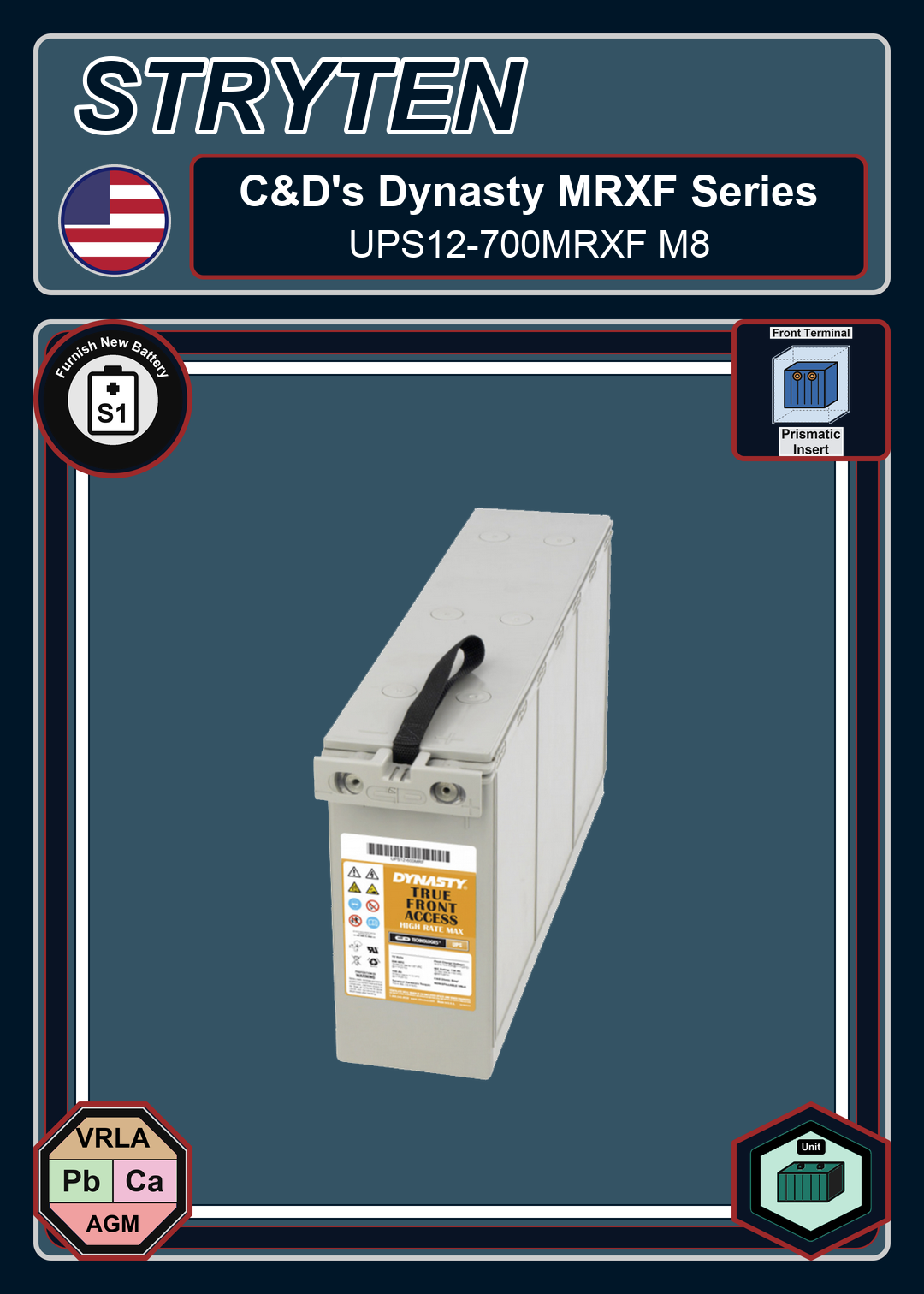 Furnish New Battery CDTechno Dynasty MRXF Series UPS12 700MRXF M8