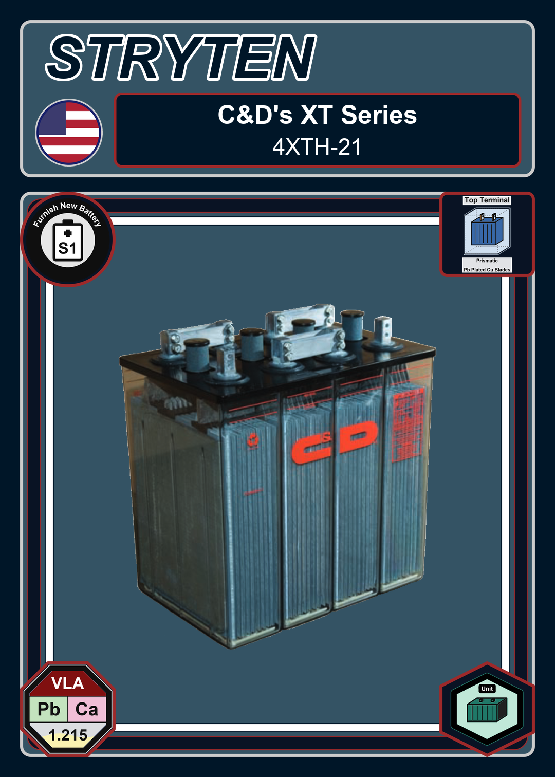 Furnish New Battery CDTechno XT Series 4XTH 21 0 188