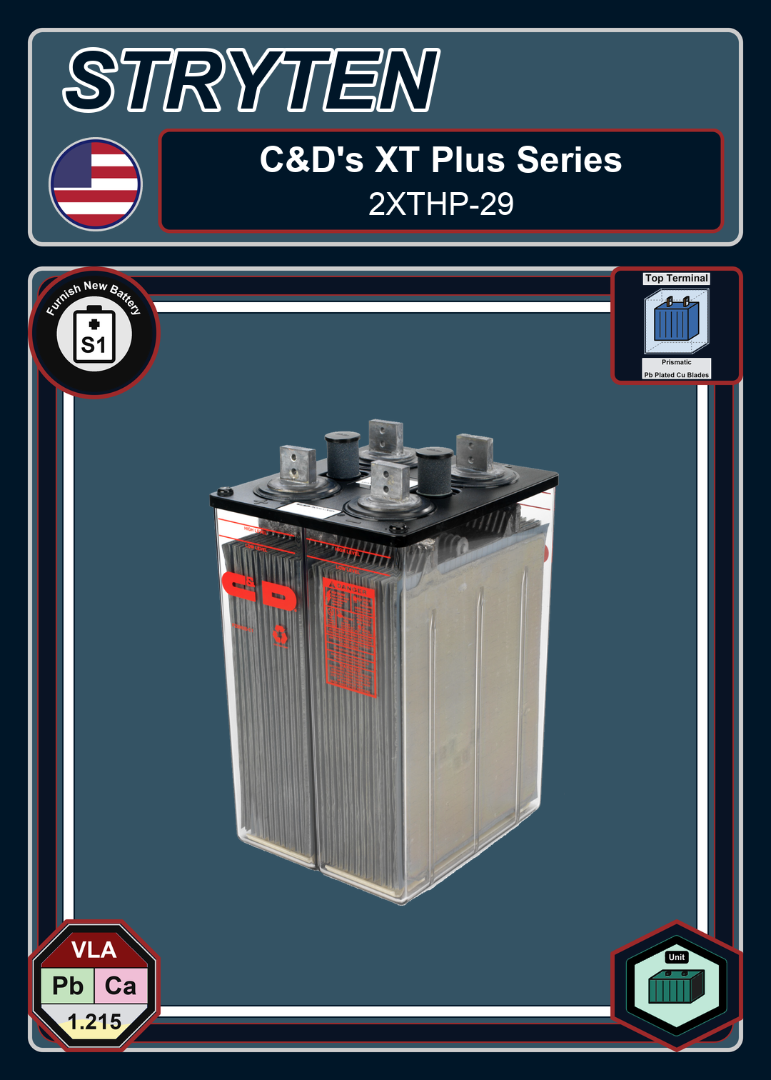 Furnish New Battery CDTechno XT Series 2XTHP 29 0 188