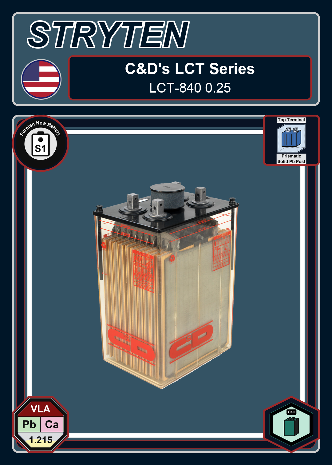 Furnish New Battery CdTechno LCT Series LCT 840 0 25