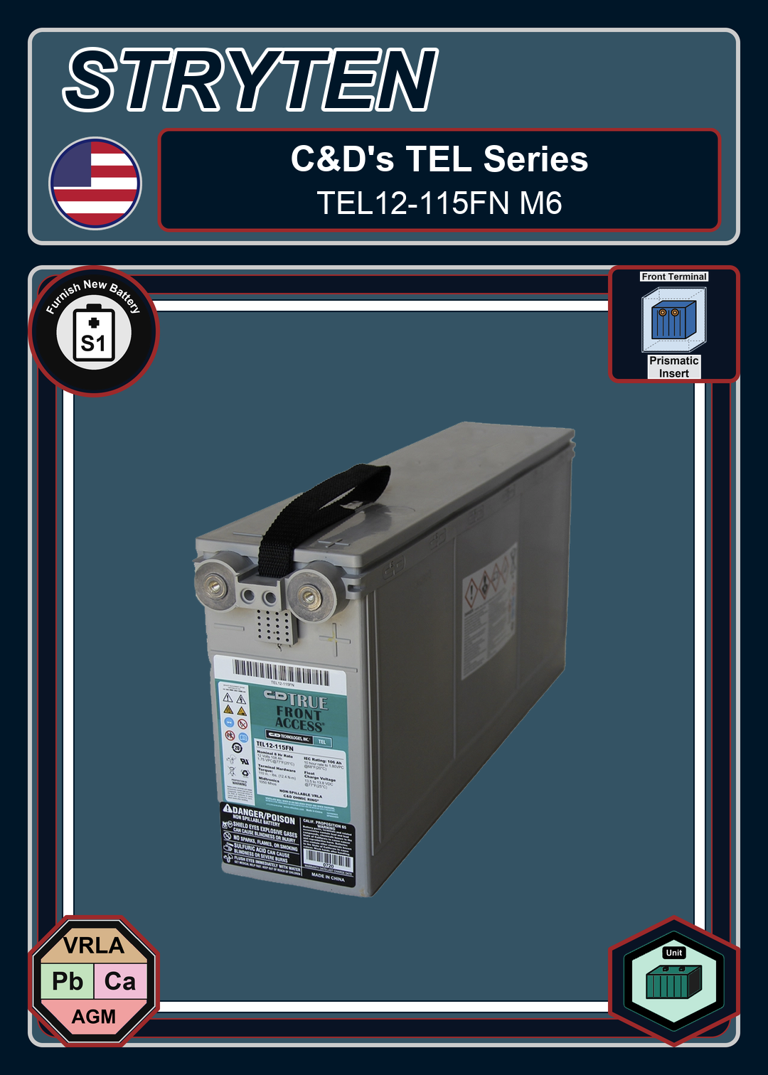 Furnish New Battery CDTechno TEL Series TEL12 115FN M6
