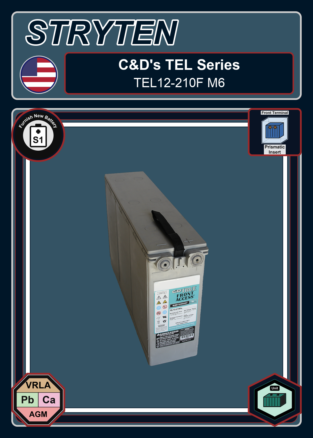 Furnish New Battery CDTechno TEL Series TEL12 210F M6